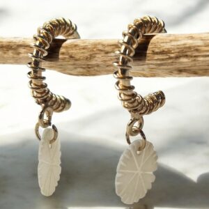Ivory Petal Hoops