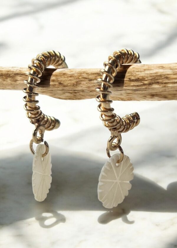 Ivory Petal Hoops