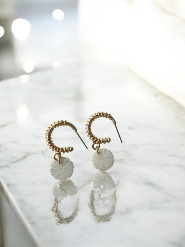 Ivory Petal Hoops - Image 3