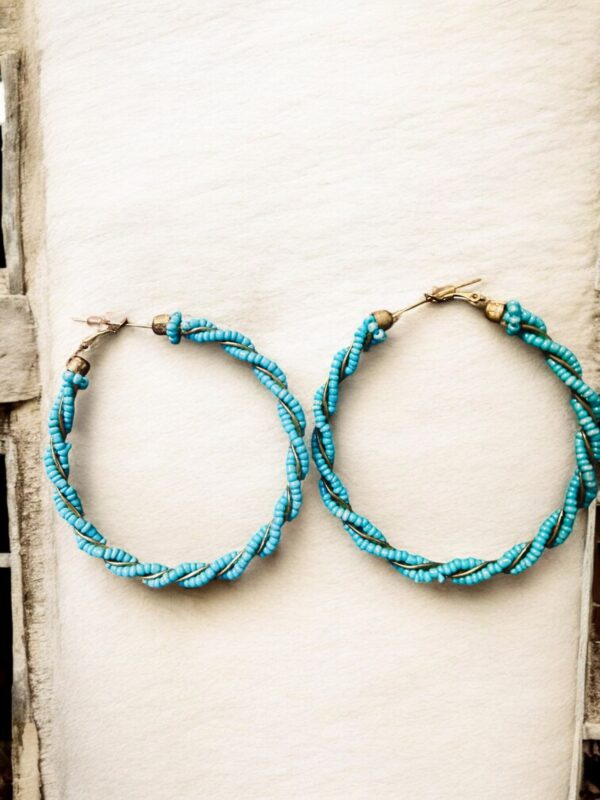 Turquoise Twirl Earrings - Image 2